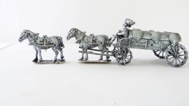 HIN/EG33 Renaissance baggage wagon shields on top cover driver & 2 horse in tandem. 